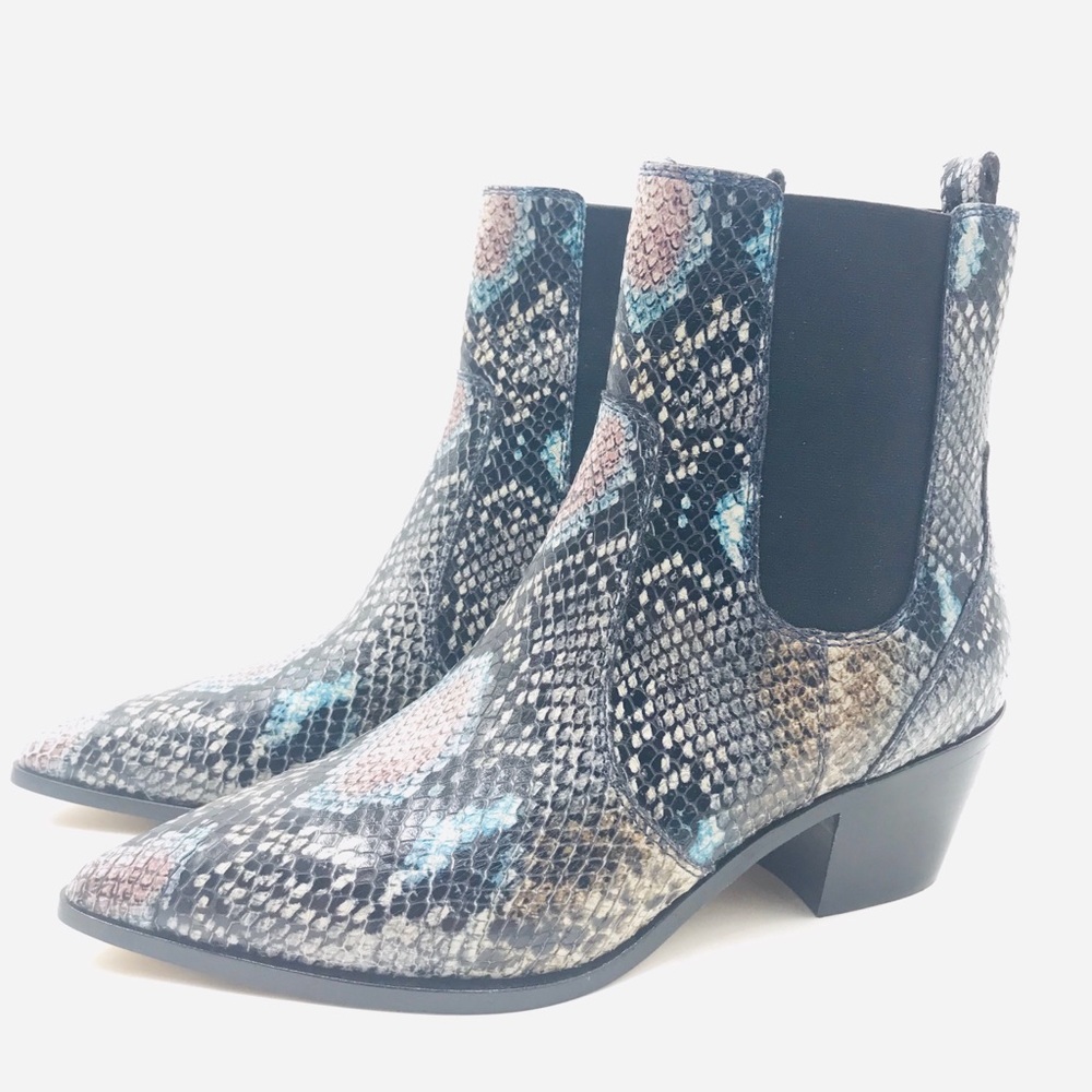 Paige Willa Snake Embossed Chelsea Booties